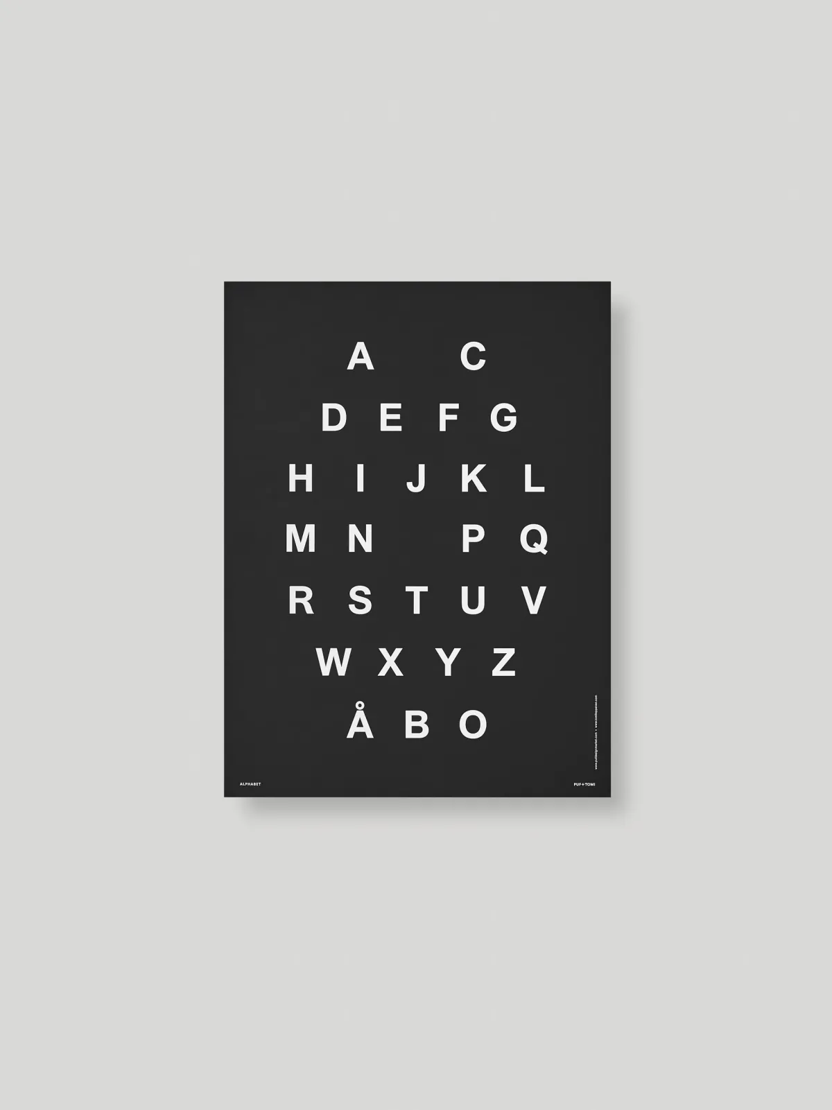 Julisteet/printit>PUF + TOMI ALPHABET JULISTE - BLACK
