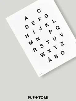 Julisteet/printit>PUF + TOMI ALPHABET JULISTE - WHITE