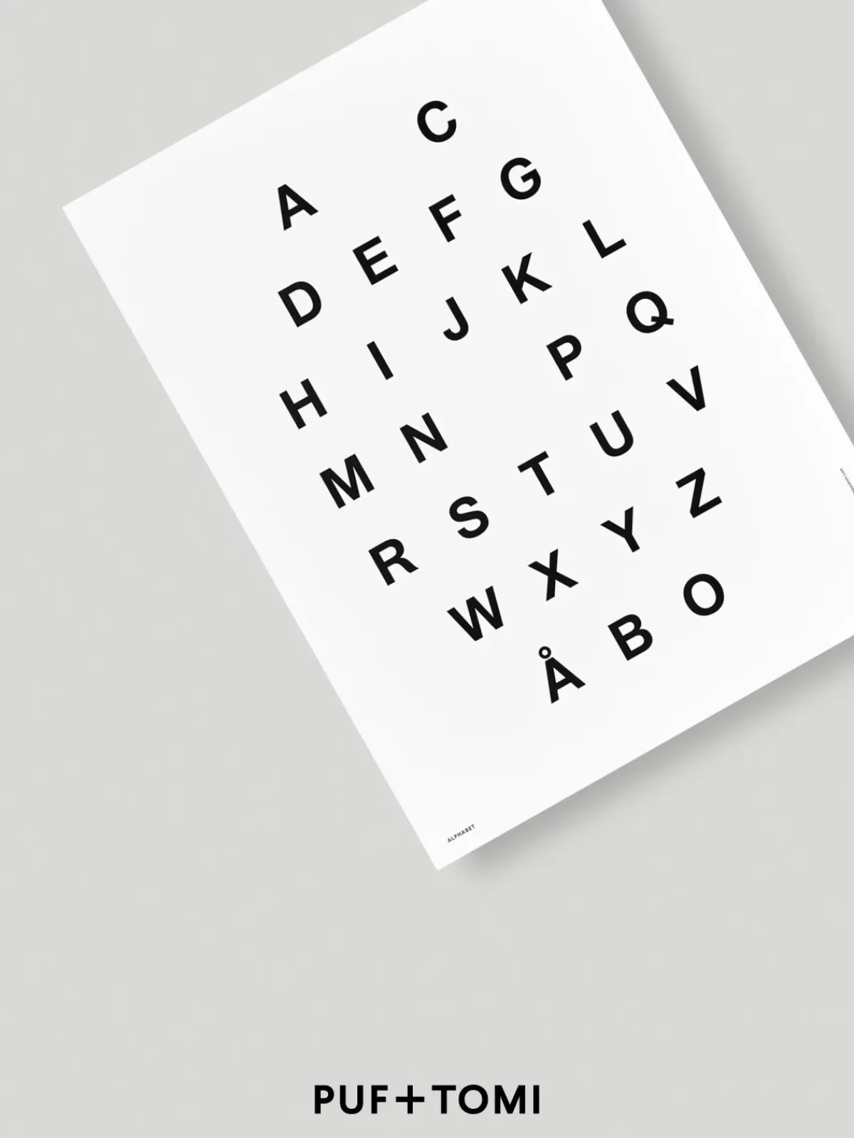 Julisteet/printit>PUF + TOMI ALPHABET JULISTE - WHITE
