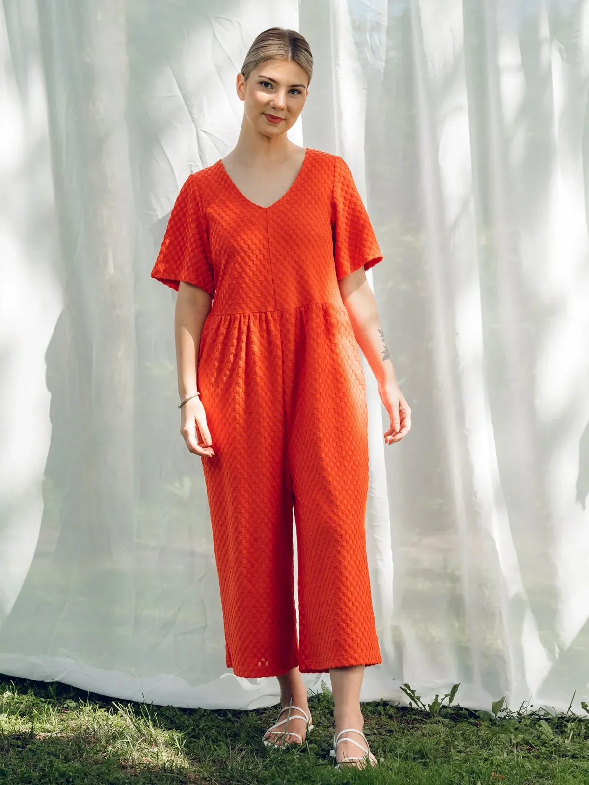 Housut>Aarre Andy Jumpsuit - Square Red
