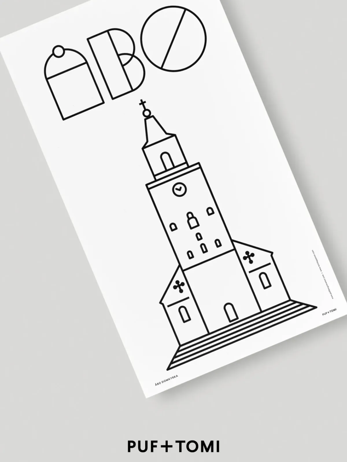 Julisteet/printit>PUF + TOMI ÅBO DOMKYRKA JULISTE - WHITE