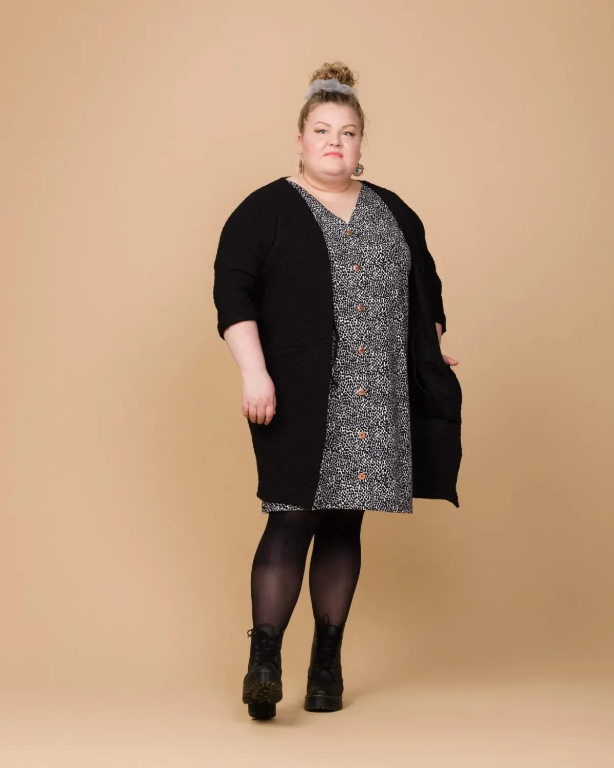 Paidat|Neuleet>Aarre Bubble Oversize Takki - Musta