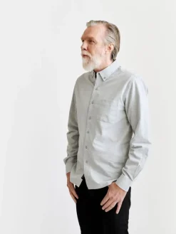 Paidat|Kauluspaidat>Pure Waste Button Down Shirt - Melange Grey