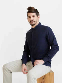 Paidat|Kauluspaidat>Pure Waste Button Down Shirt - Solid Navy