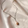 Avaimenperät|Korut>MAMAkoru Coin Pearl paperclip chain - Silver