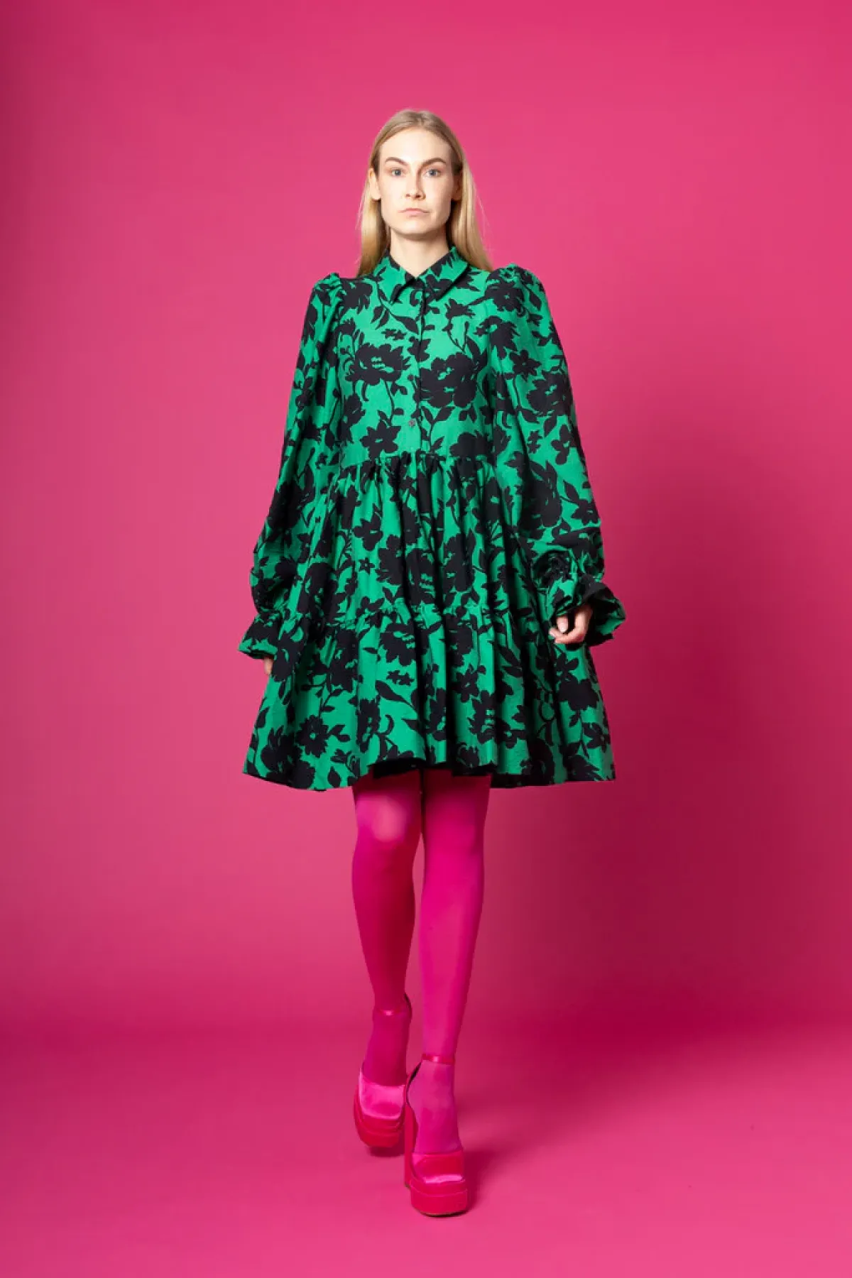 Hameet & Mekot>Miia Halmesmaa Dishy Dress - Vihreä Kukka
