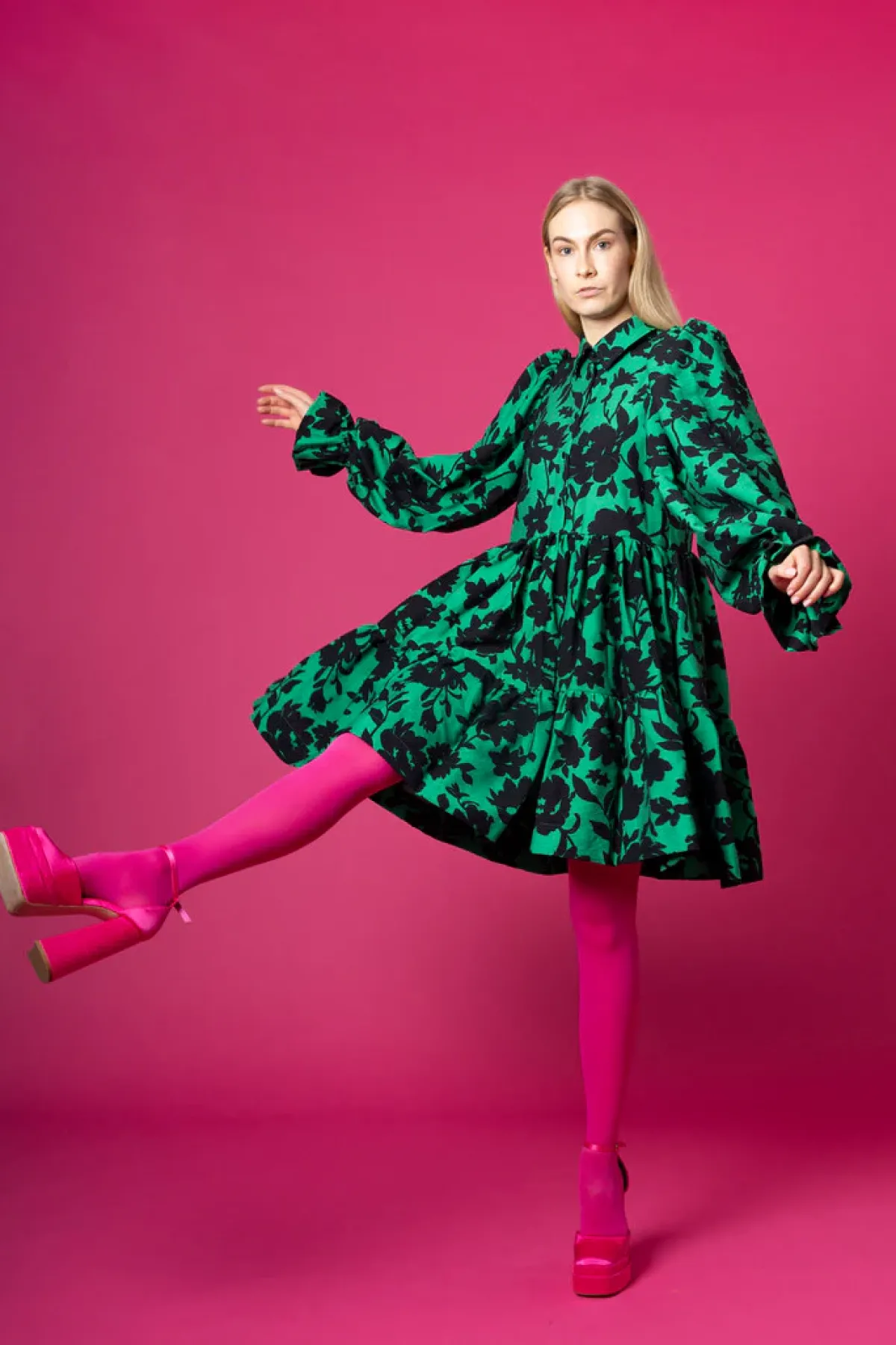 Hameet & Mekot>Miia Halmesmaa Dishy Dress - Vihreä Kukka