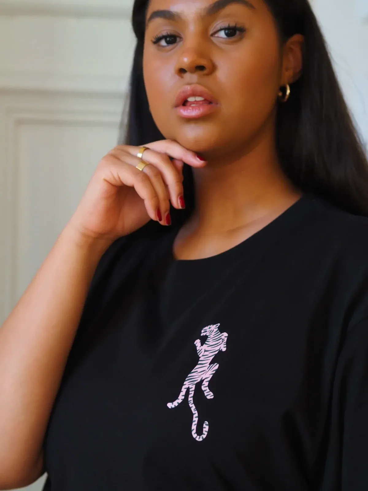 T-paidat|Paidat>Uhana Easy Tiger Oversize T-shirt - Black