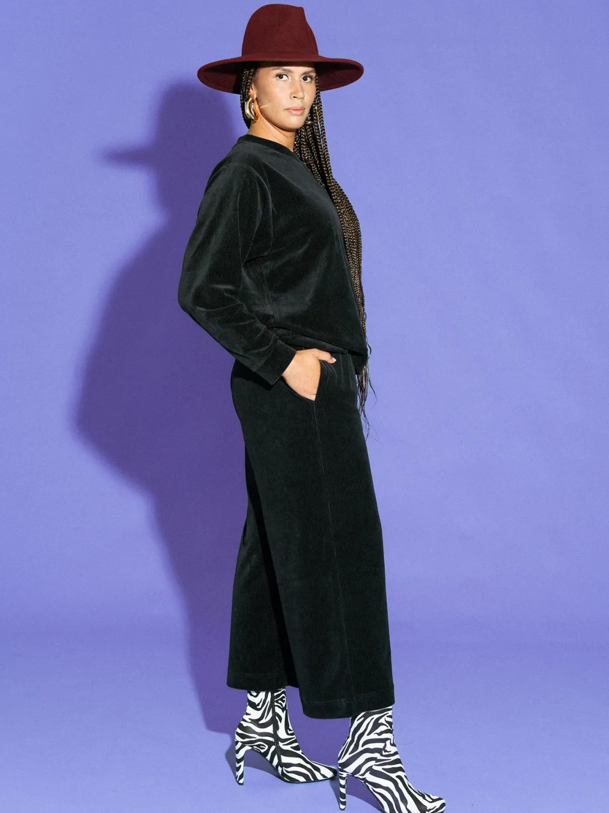 Housut>Aarre Emily Culottes - Corduroy Black