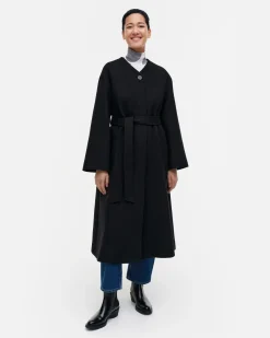 Löydöt|Takit>Marimekko Formaali Solid Villakangastakki - Musta S