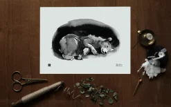 Julisteet/printit>Teemu Järvi Illustrations Karhu Talviunilla - juliste 40x30cm
