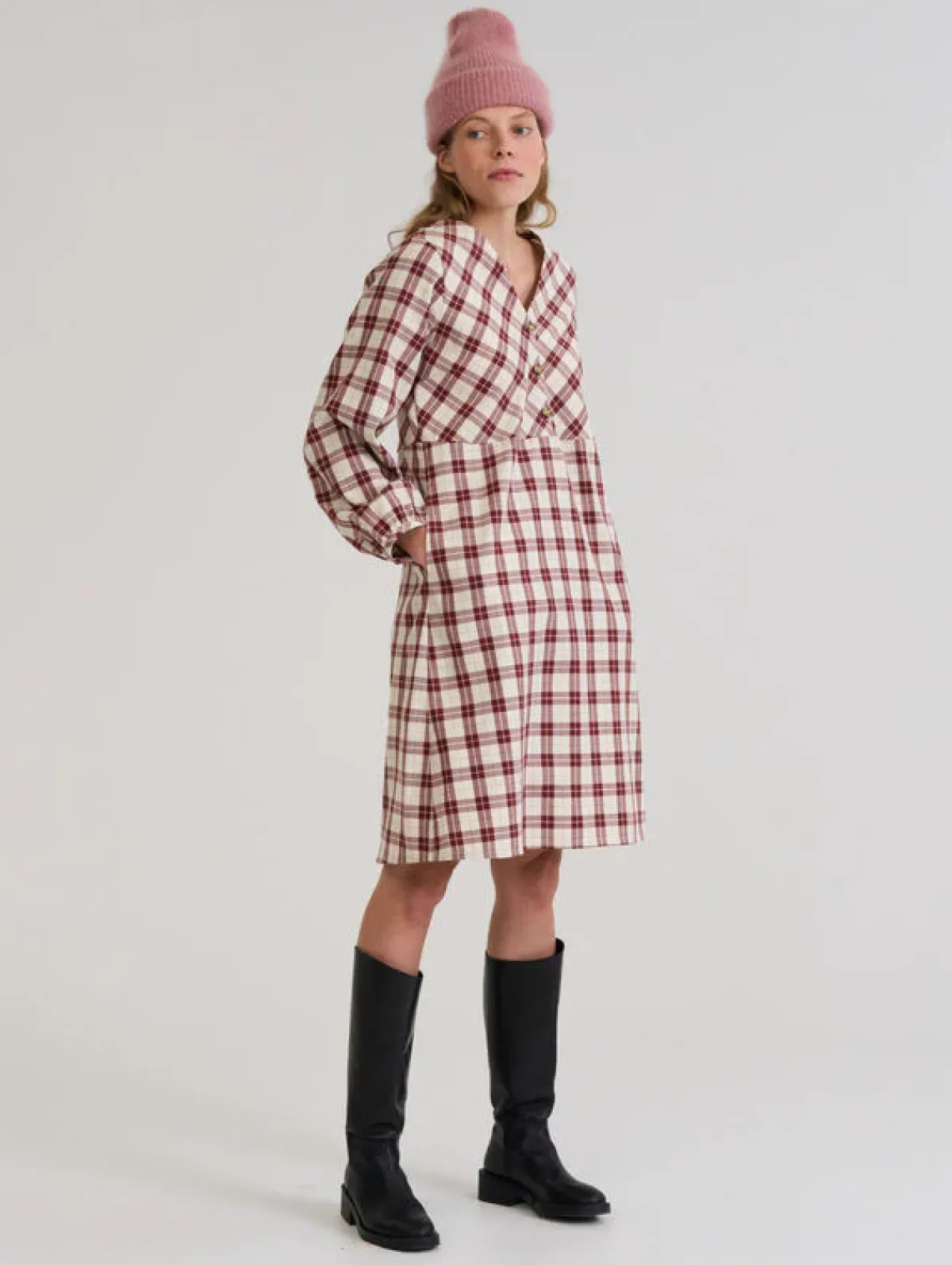 Löydöt|Hameet & Mekot>R-Collection Keira flanellimekko - Punaruskea ruutu