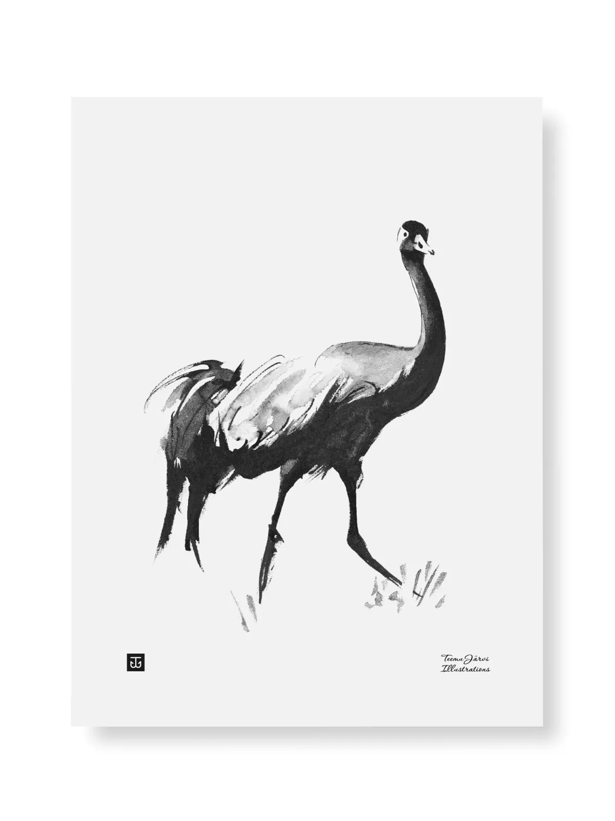 Julisteet/printit>Teemu Järvi Illustrations Kurki - juliste (30 x 40cm)