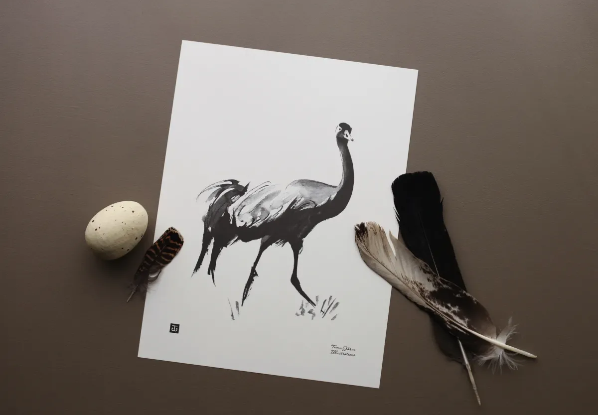 Julisteet/printit>Teemu Järvi Illustrations Kurki - juliste (30 x 40cm)