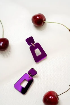 Avaimenperät|Korut>MAMAkoru Kuvio korvikset - Violetti