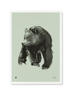 Julisteet/printit>Teemu Järvi Illustrations Lempeä Karhu - juliste keväänvihreä 50x70cm