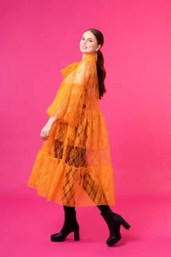 Hameet & Mekot>Miia Halmesmaa Lush Dress - Lace Orange