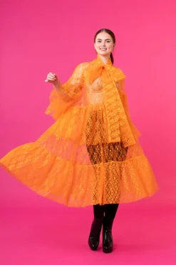 Hameet & Mekot>Miia Halmesmaa Lush Dress - Lace Orange