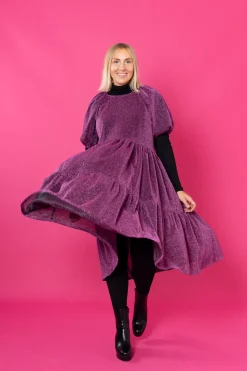 Hameet & Mekot>Miia Halmesmaa Lush Dress Puhvihihoilla - Glitter Violetti M/L