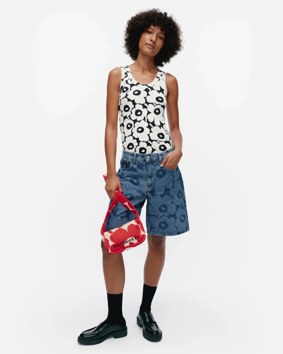 Housut & Shortsit|Shortsit>Marimekko Maridenim Marssi Unikko - Farkkushortsit