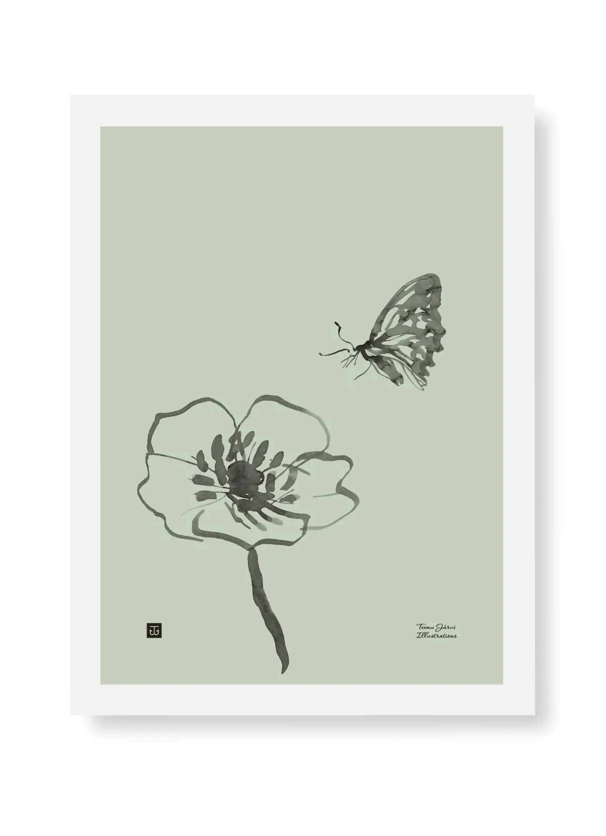 Julisteet/printit>Teemu Järvi Illustrations Perhonen - juliste 30x40cm