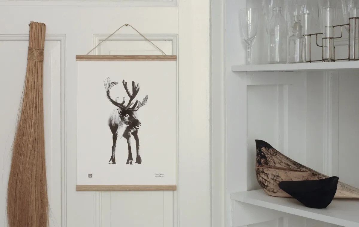 Julisteet/printit>Teemu Järvi Illustrations Poro - juliste (30 x 40cm)
