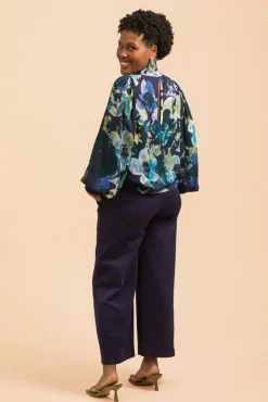 Paidat>KAIKO Puff Blouse - Blue Anemone