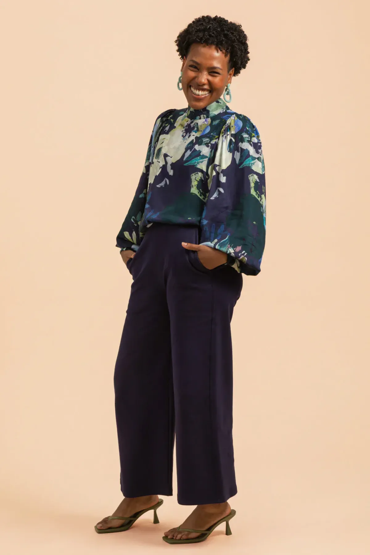 Paidat>KAIKO Puff Blouse - Blue Anemone