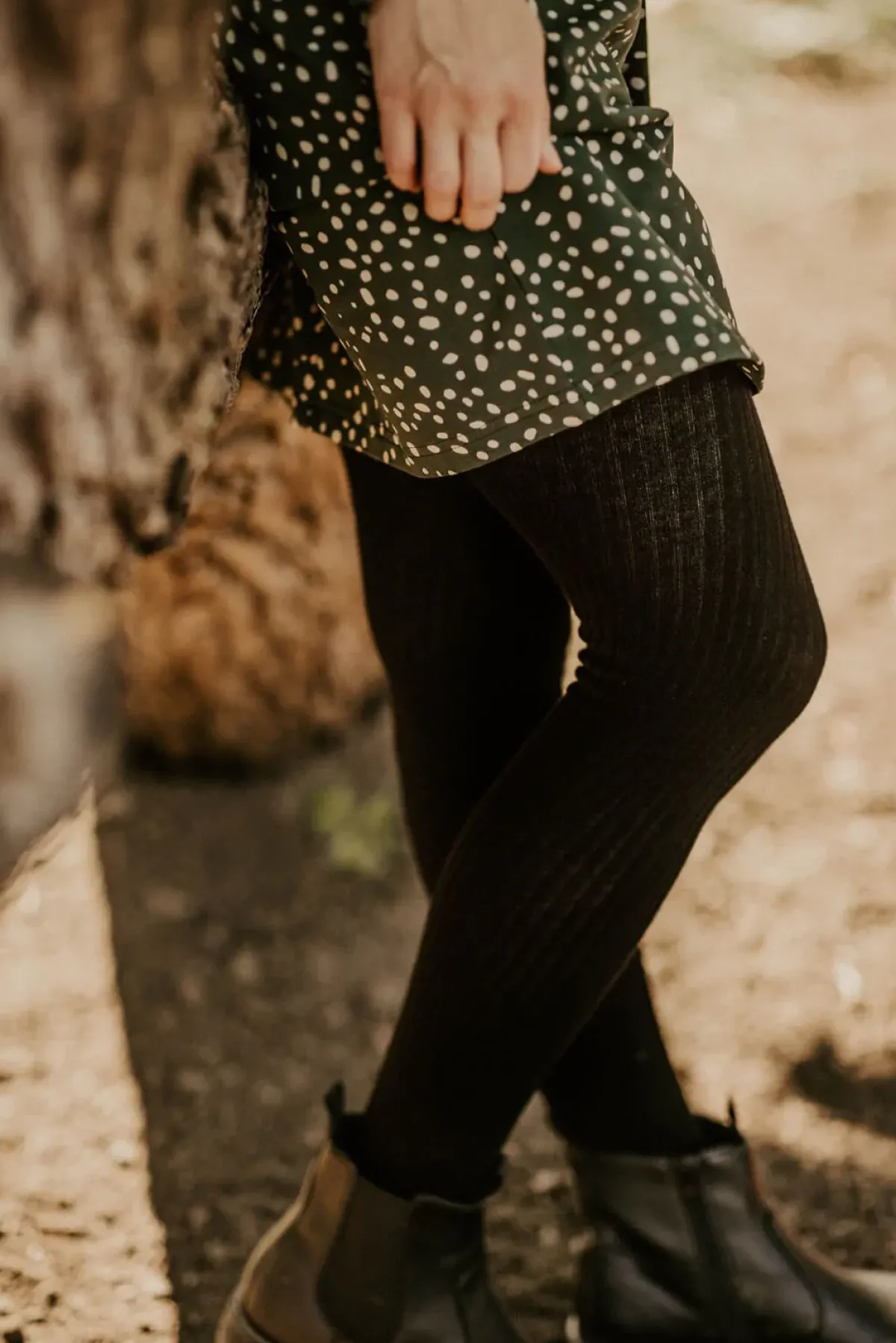 Sukat|Avaimenperät>KAIKO Rib Tights - Black