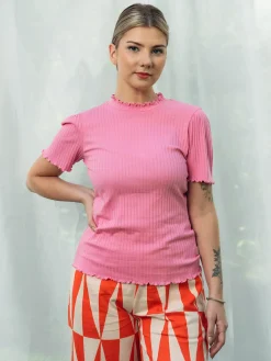 T-paidat|Paidat>Aarre Rosa Rib Shirt - Pink
