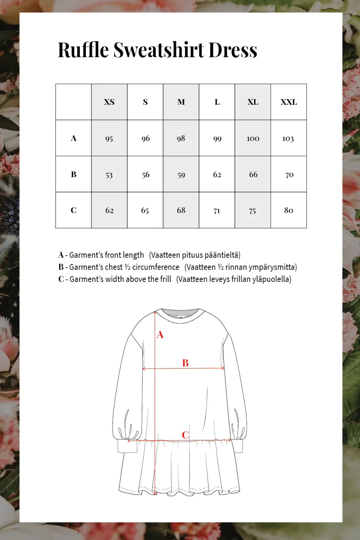 Hameet & Mekot>KAIKO Ruffle Sweatshirt Dress - Night Meadow