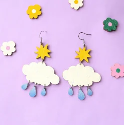 Avaimenperät|Korut>Mia Minerva Stars & Clouds - korvikset