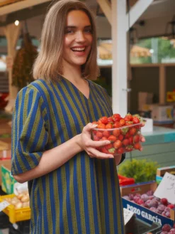Hameet & Mekot>Mainio Stripy Seersucker Dress With Belt