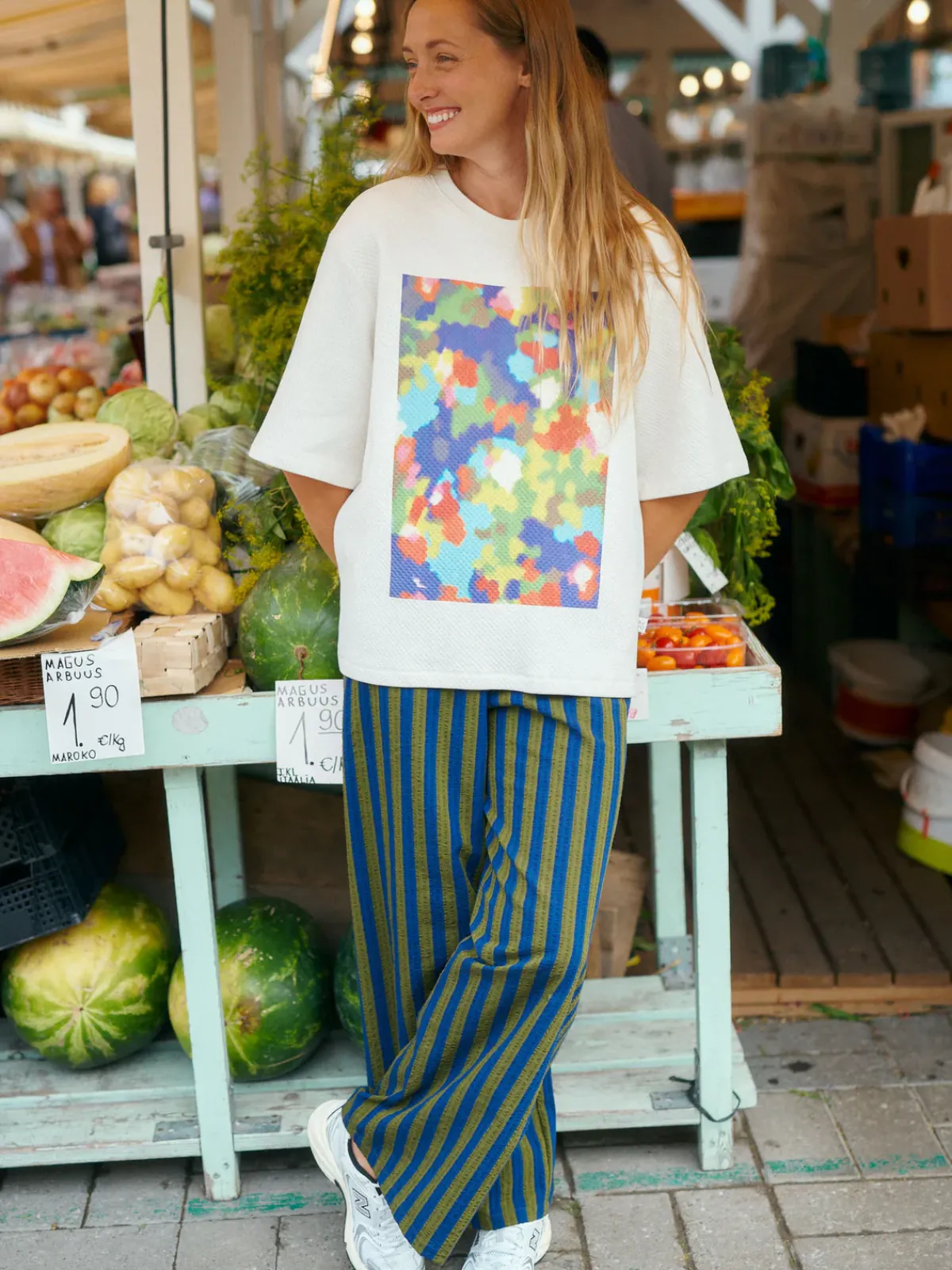 Housut>Mainio Stripy Seersucker Pants