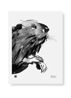 Julisteet/printit>Teemu Järvi Illustrations Utelias Majava - juliste (30 x 40cm)