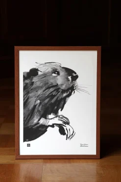 Julisteet/printit>Teemu Järvi Illustrations Utelias Majava - juliste (30 x 40cm)