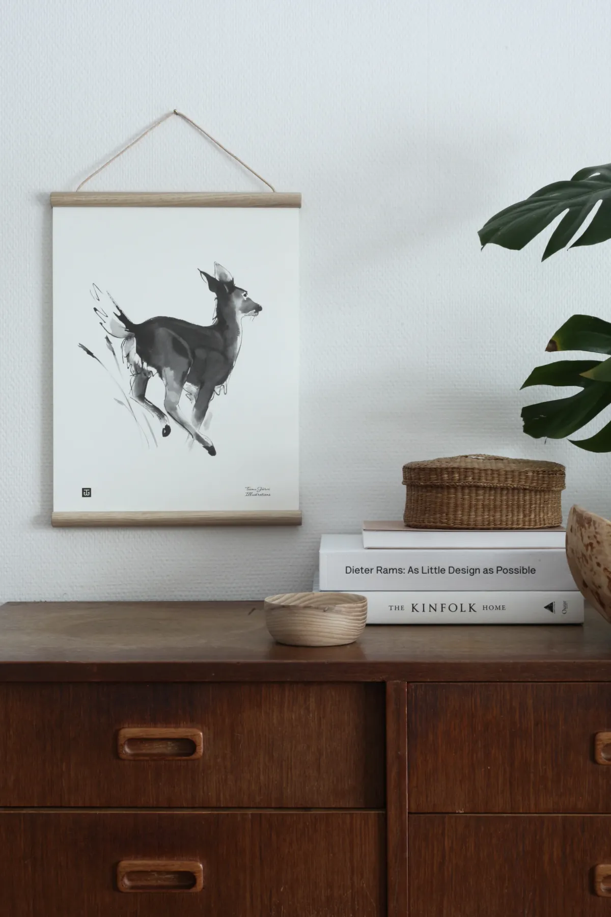 Julisteet/printit>Teemu Järvi Illustrations Valkohäntäpeura - juliste (30 x 40cm)