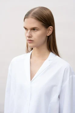 Paidat>ARCHETYPE V-neck Cotton Shirt - White