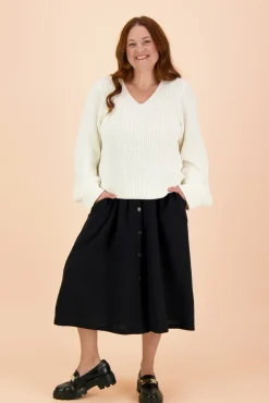 Paidat|Neuleet>KAIKO V-neck Jumper - Offwhite