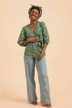 Paidat>KAIKO Wrap Blouse - Sage Wind
