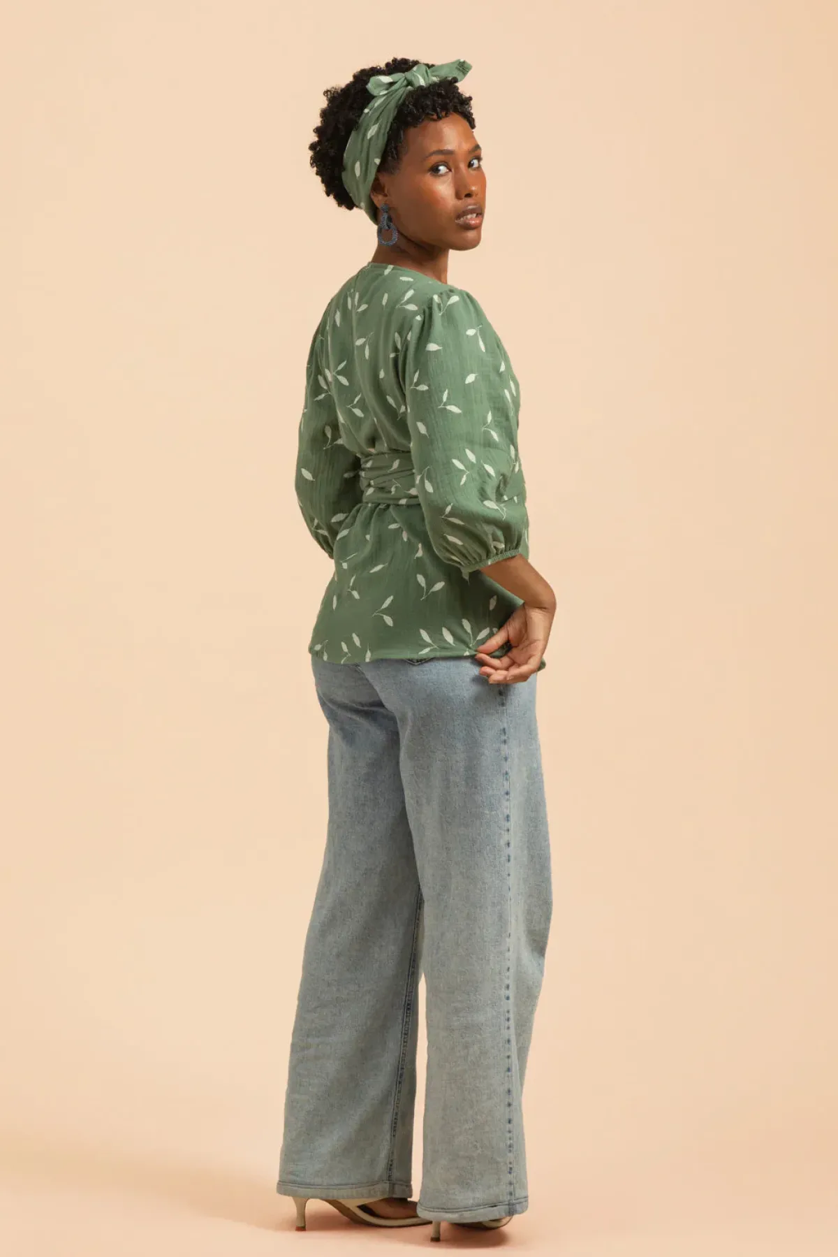 Paidat>KAIKO Wrap Blouse - Sage Wind