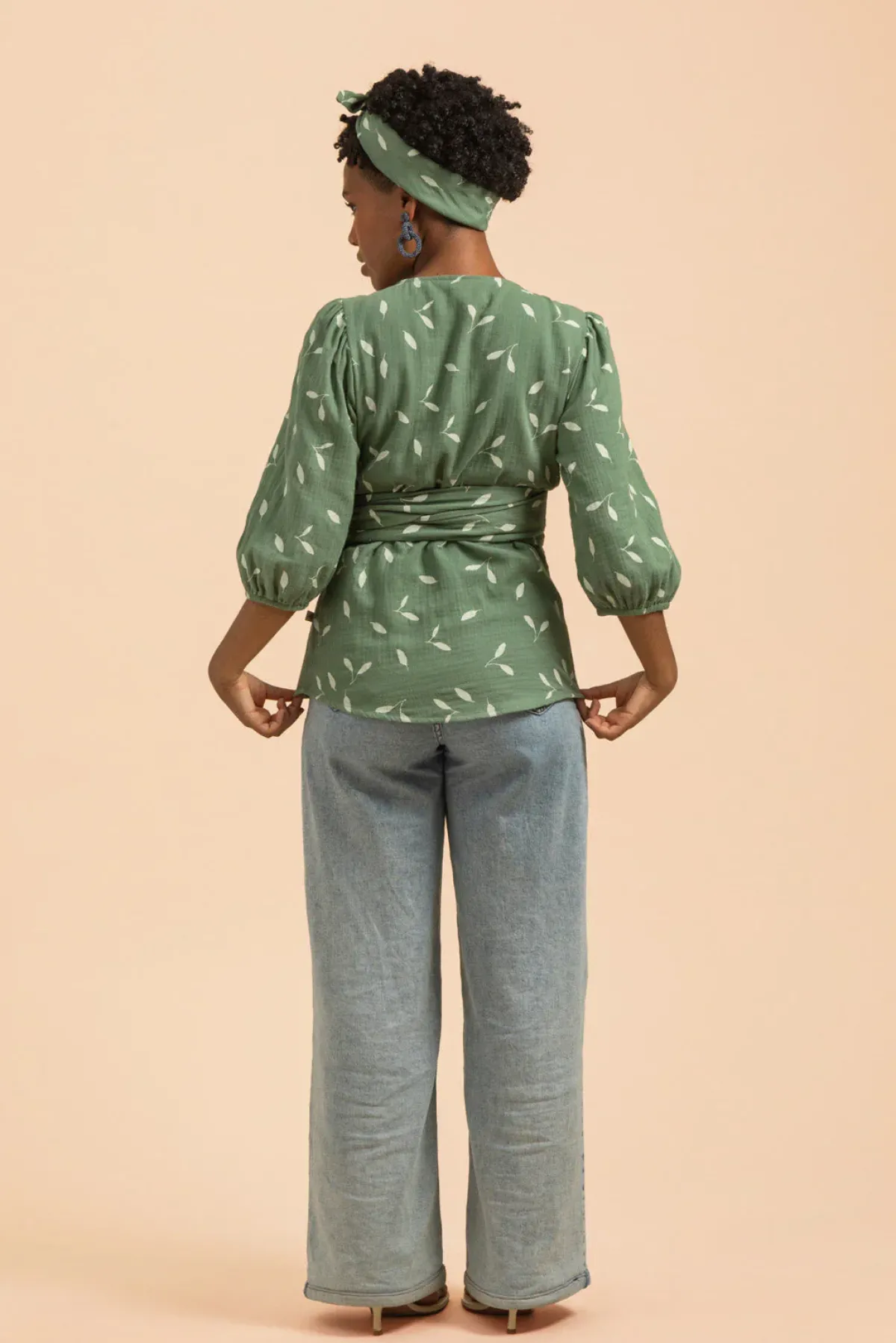 Paidat>KAIKO Wrap Blouse - Sage Wind