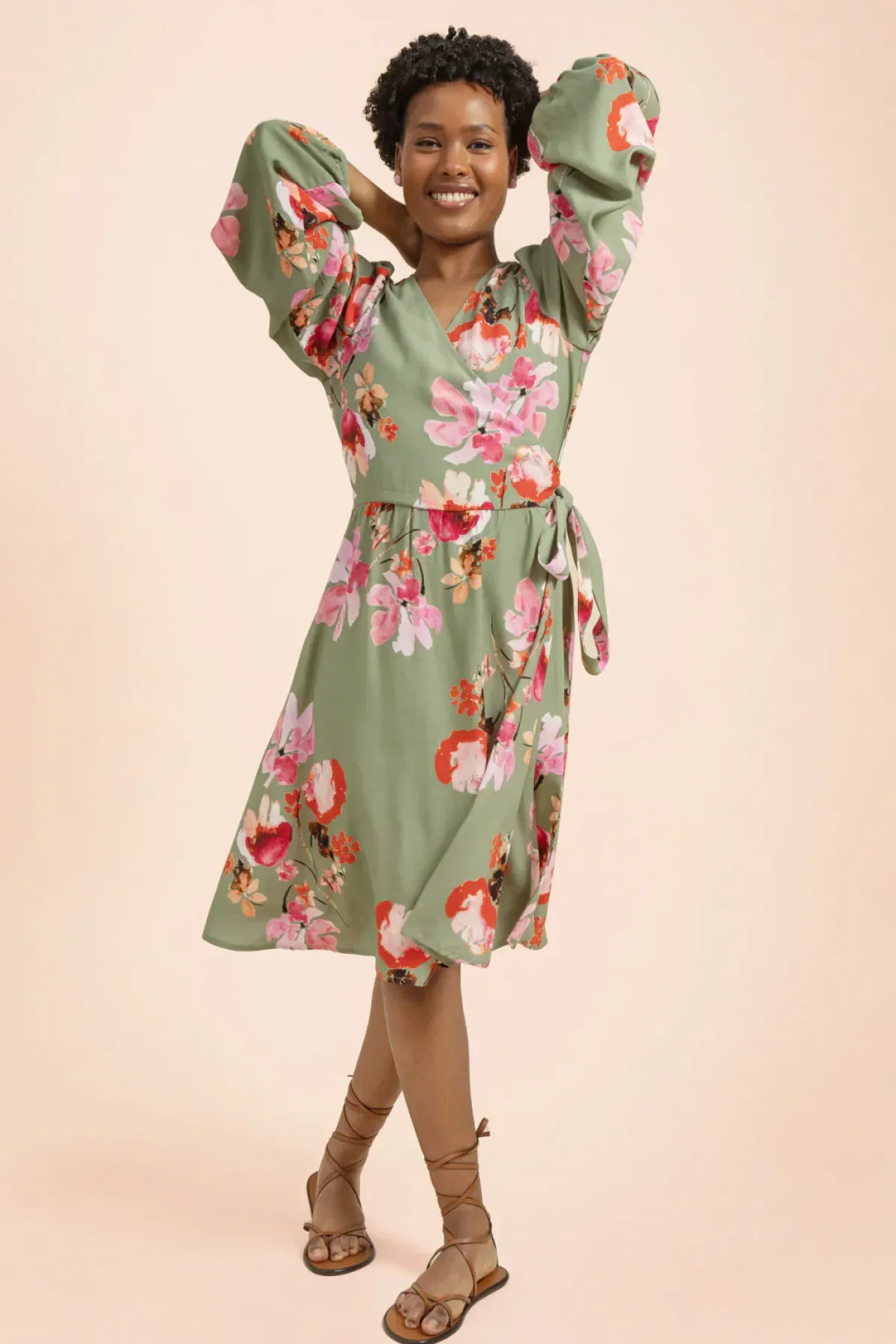 Hameet & Mekot>KAIKO Wrap Mini Dress - Cherry Blossom