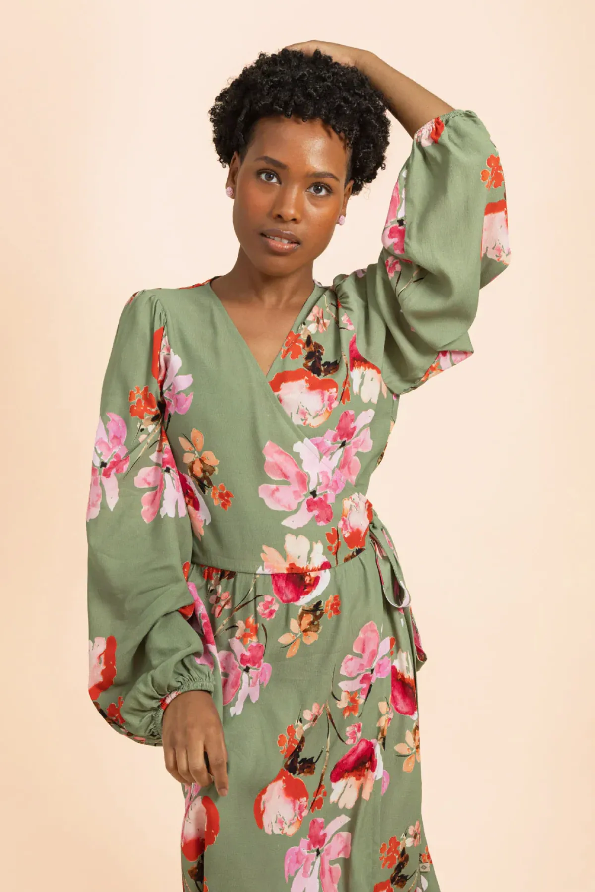 Hameet & Mekot>KAIKO Wrap Mini Dress - Cherry Blossom